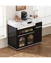 Streamdale Furniture Extendable Kitchen Island with Storage and Power