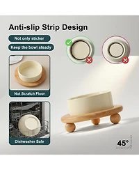 Aronkl Ceramic Elevated Dog Bowls Set Raised Feeder for Food Water Stable Non-Slip Healthy Dishwasher Safe