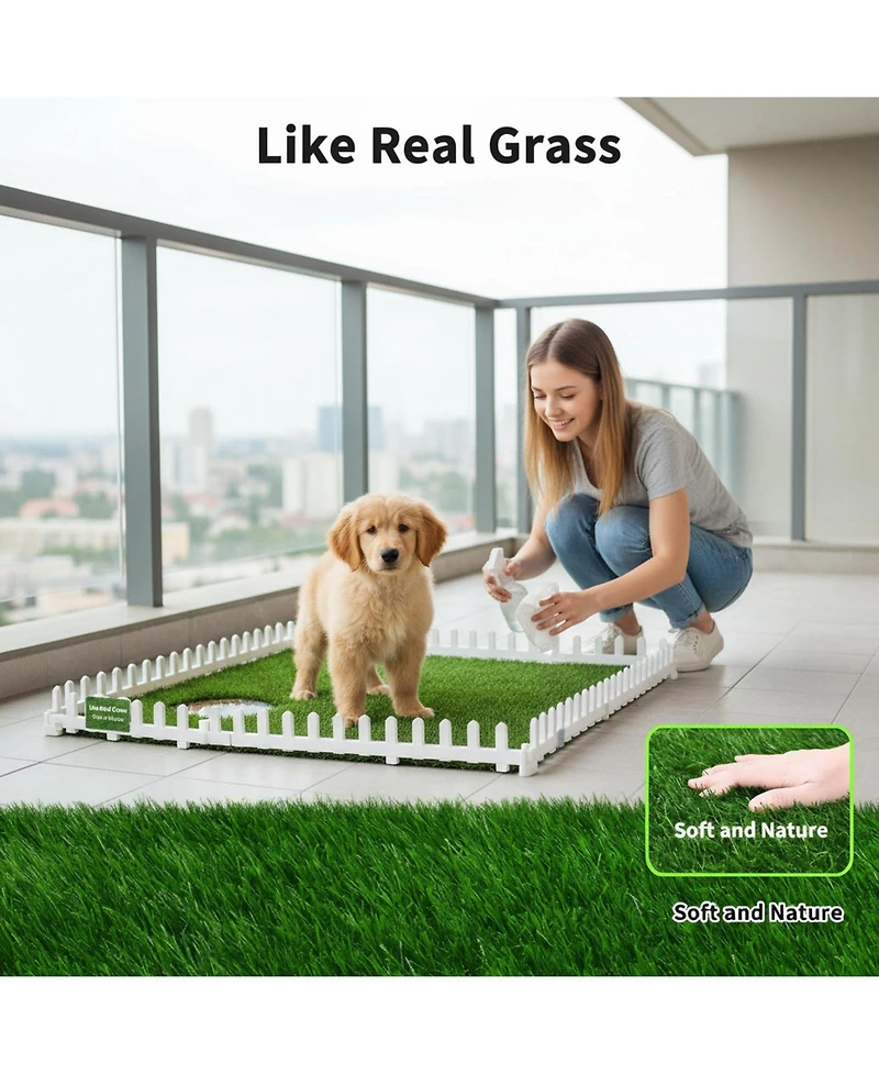 Aronkl Artificial Grass Dog Potty Pad Strong Absorbency Soft Easy Clean Indoor Outdoor