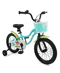 Slickblue Kids Bicycle with Training Wheels and Storage Basket