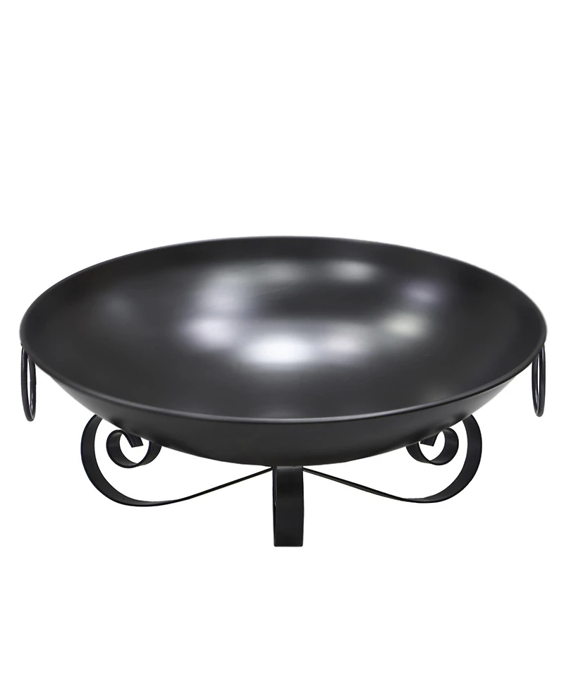 Sugift 24 Inch Heavy-Duty Metal Fire Pit Bowl Outdoor Wood-Burning Firepit with Handles