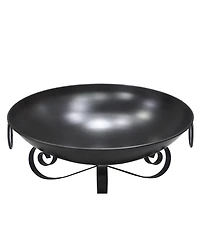 Sugift 24 Inch Heavy-Duty Metal Fire Pit Bowl Outdoor Wood-Burning Firepit with Handles