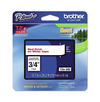Brother P-Touch TZE242 0.7 in. x 26.2 ft. TZe Standard Adhesive Laminated Labeling Tape