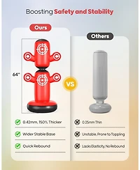 Qpau 360degree(s) Rotatable Punching Bag for Kids, Lager 64" Kids Punching Bag with Gloves, Hand Pump and 6 Targets, Bop Bag Inflatable Punching Toy