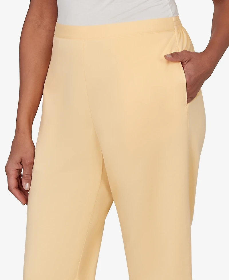 Alfred Dunner Women's Classic Everyday French Terry Flat Front Capri Pants