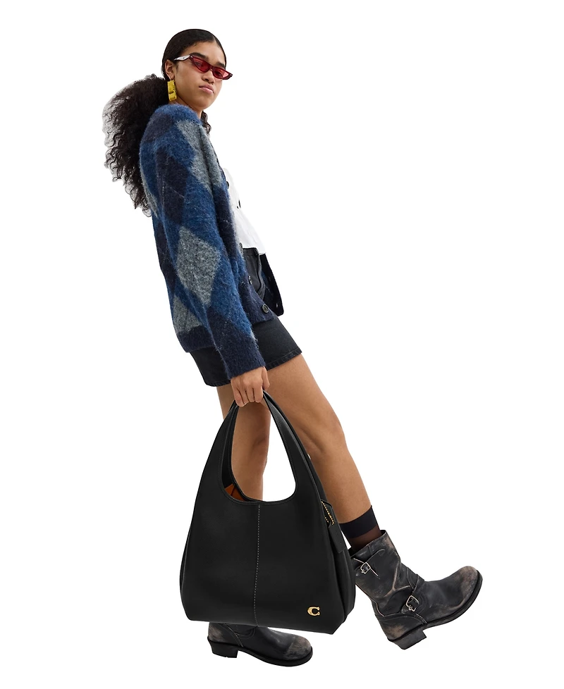 Coach Lana Medium Pebble Leather Shoulder Bag