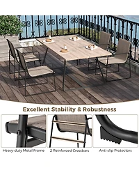 Sugift Outdoor Dining Chairs Set of 4 Patio Furniture Chair with Breathable Seat and Backrest