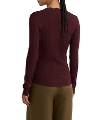Reiss Women's Vinny Rib-Knit Scallop-Trim Cardigan