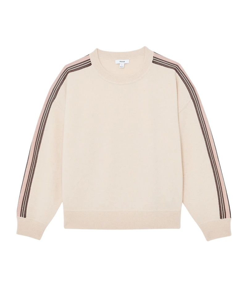 Reiss Women's Carli Wool-Cashmere Side-Stripe Jumper