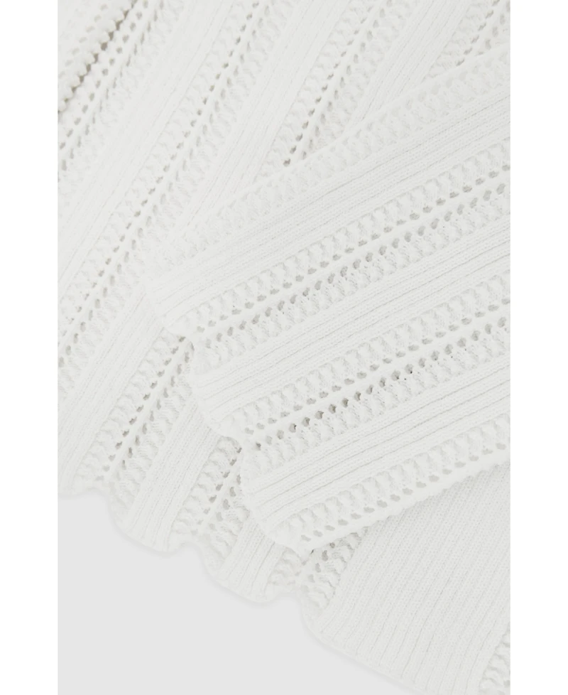 Reiss Women's Loui Open-Stitch V-Neck Jumper
