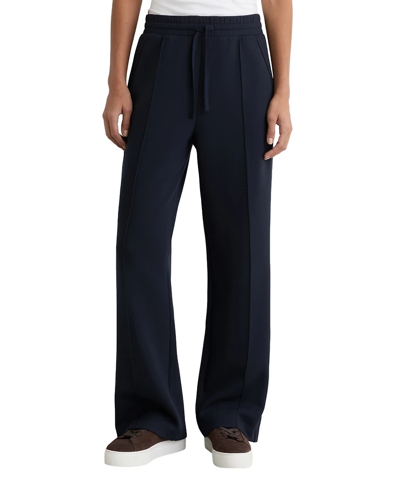 Reiss Women's Premium Interlock Wide-Leg Jogger Pants