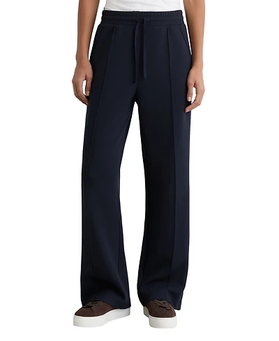 Reiss Women's Premium Interlock Wide-Leg Jogger Pants