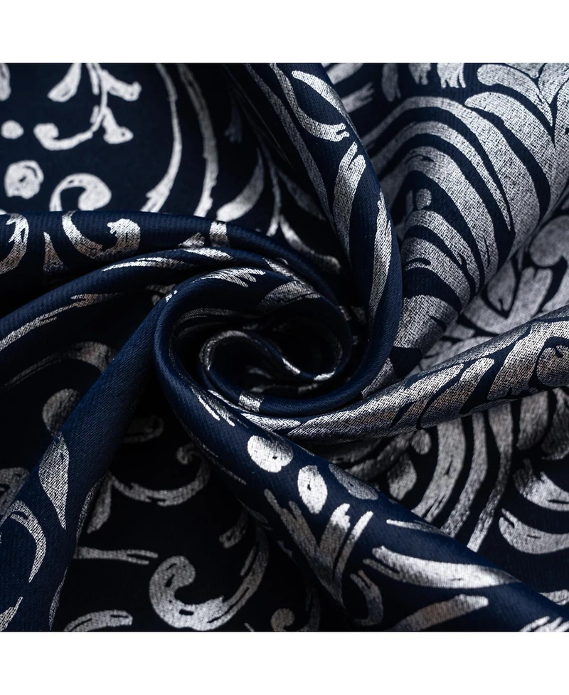 Rt Designers Collection Helena Halo Foil Blackout Polyester Window Curtain Grommet Panel 52" x 84