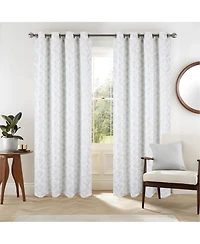 Rt Designers Collection Heathrow Halo Foil Blackout Polyester Window Curtain Grommet Panel 52" x 84"