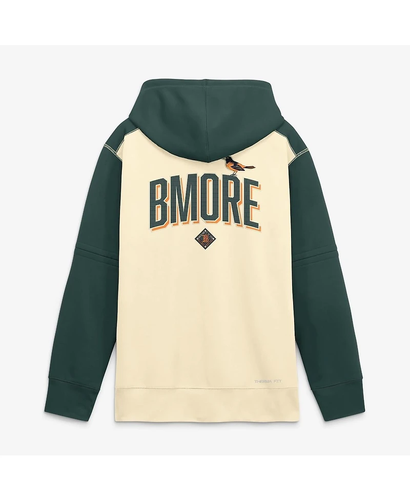 Nike Men's Cream/Green Baltimore Orioles 2026 City Connect Authentic Collection Therma-fit Hoodie