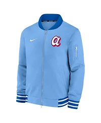 Nike Men's Light Blue Atlanta Braves 2026 City Connect Authentic Collection Relaxed Full-Zip Bomber Jacket