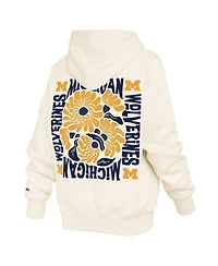 Pressbox Women's Cream Michigan Wolverines Elena Janise Hoodie