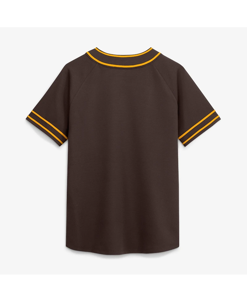 Fanatics Women's Brown San Diego Padres Diva Race Ahead Raglan V-Neck T-Shirt