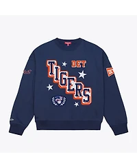 Mitchell Ness Women's Navy Detroit Tigers Pep Rally Sweatshirt