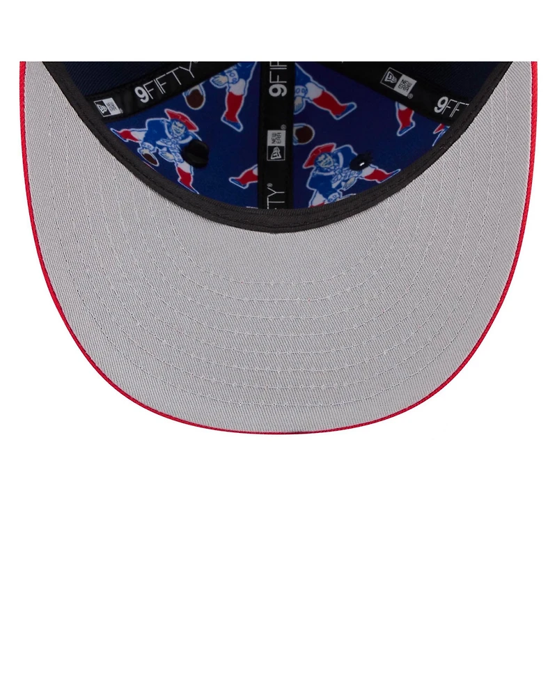 New Era Men's Navy/Red New England Patriots 2026 Nfl Draft On Stage Pre-Curved 9FIFTY Snapback Hat