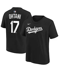 Nike Big Boys and Girls Shohei Ohtani Black Los Angeles Dodgers Name Number T-Shirt