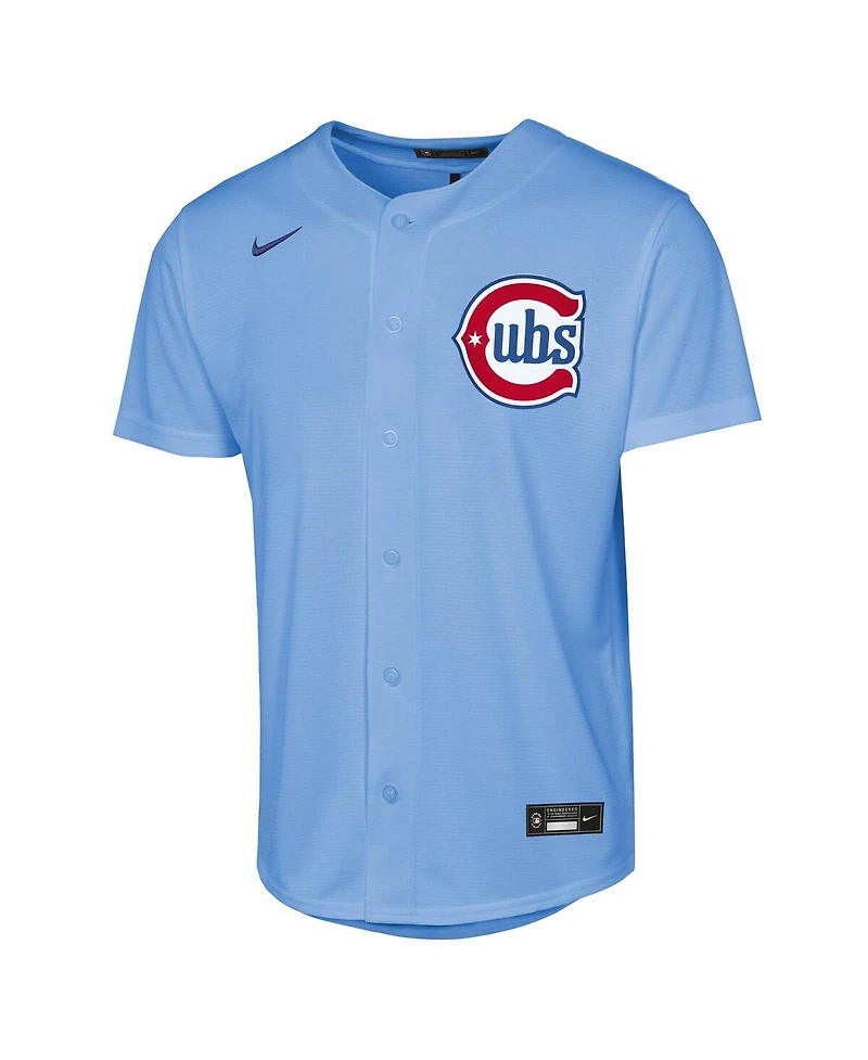 Nike Big Boys and Girls Light Blue Chicago Cubs Alternate Replica Jersey