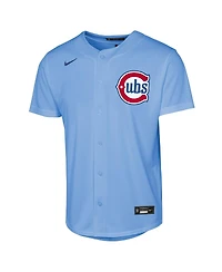 Nike Big Boys and Girls Light Blue Chicago Cubs Alternate Replica Jersey