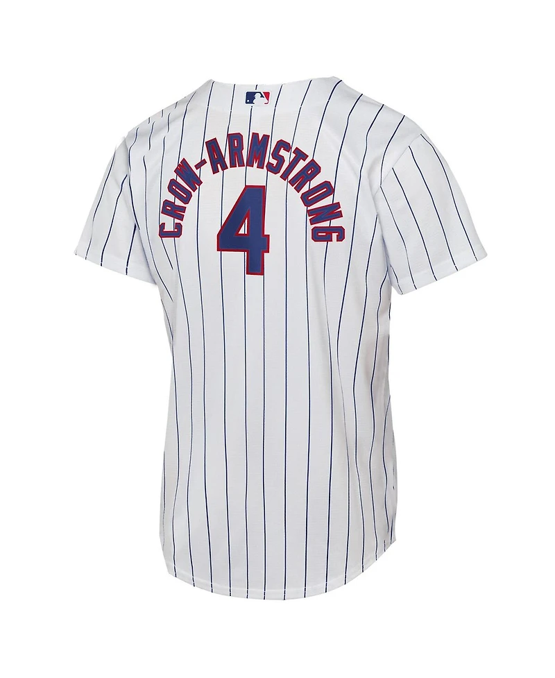 Nike Big Boys and Girls Pete Crow-Armstrong White Chicago Cubs Home Replica Player Jersey