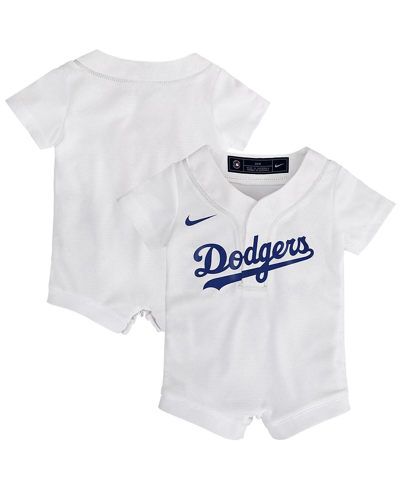 Nike Baby Boys and Girls White Los Angeles Dodgers Home Replica Romper Jersey