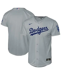 Nike Big Boys and Girls Gray Los Angeles Dodgers Alternate Stadium Jersey
