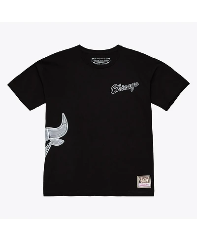 Mitchell Ness Men's Black Chicago Bulls Chrome Heritage T-Shirt