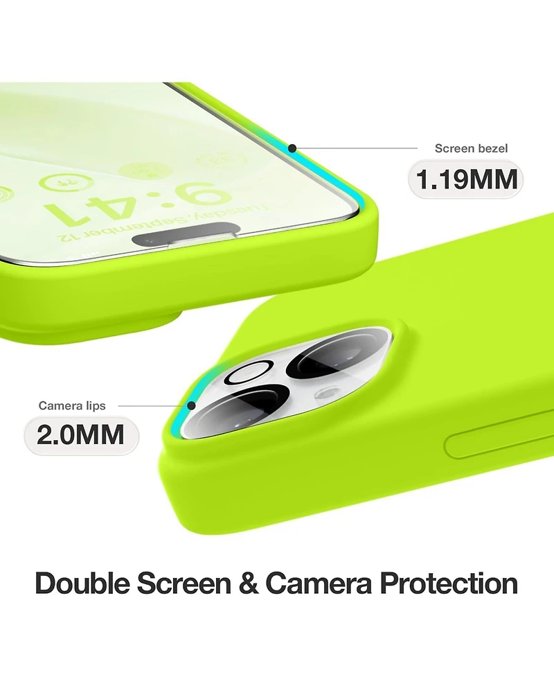 Gonez for iPhone 15 Case, Liquid Silicone Case with Anti-Scratch Soft Microfiber Lining Shockproof Protective Phone Cover