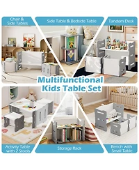 Gouun 3-Piece Toddler Activity Table Set with 2 Nesting Storage Stools