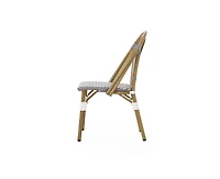sumyeg Set of 2 Bamboo Print Aluminum Outdoor Chairs, Lightweight and Rust-Resistant