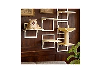 Zeus and Ruta Wood Wall-Mounted Modern Cat Wall Shelves Set for Indoor Cats