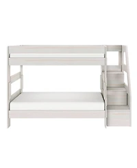 Max and Lily Modern Farmhouse Twin Over Bunk Bed With Staircase