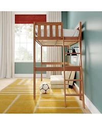 Max and Lily Classic Twin High Loft with Ladder on End