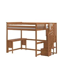 Max & Lily Classic Full High Loft, Desk, Staircase