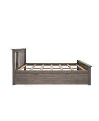 Max and Lily Full Bed Frame with Trundle, Solid Wood Platform Storage