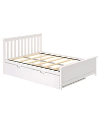 Max and Lily Full Bed Frame with Trundle, Solid Wood Platform Storage
