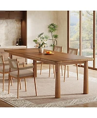 Tribesigns 63'' Solid Wood Dining Table for 4 to 6, Farmhouse Kitchen Table, Rectangular Wood Dinner Table