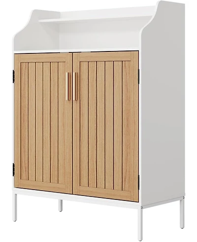 Homfan Modern Shoe Storage Cabinet with Doors, 4 Tier Organizer Adjustable Shelves