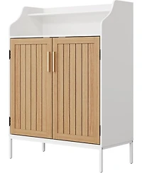 Homfan Modern Shoe Storage Cabinet with Doors, 4 Tier Organizer Adjustable Shelves