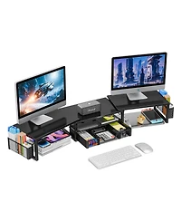 Gnuadz Desk Organizer Monitor Riser Drawer Pen Holder Shelf 2 pen holders 1 drawer