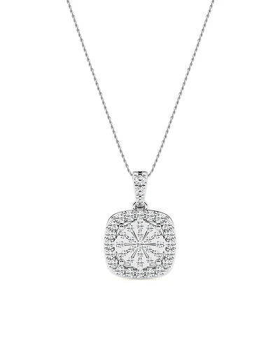 Diamond Cushion Pendant Necklace in Sterling Silver (1/3 ct. t.w.)