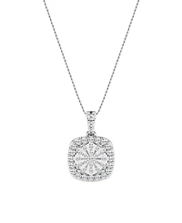 Diamond Cushion Pendant Necklace in Sterling Silver (1/3 ct. t.w.)