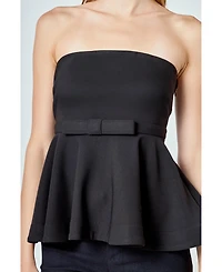 endless rose Women's Strapless Flared Top