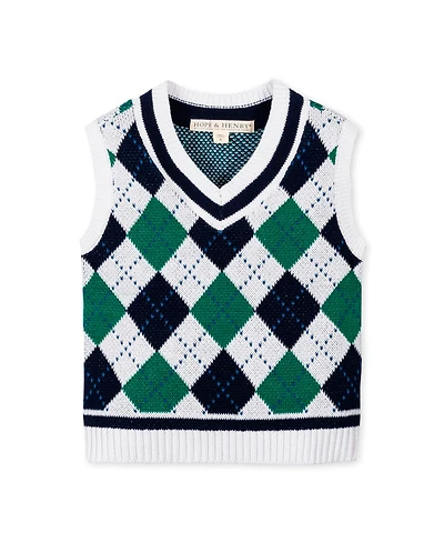 Hope & Henry Little Boys Organic V-Neck Argyle Sweater Vest