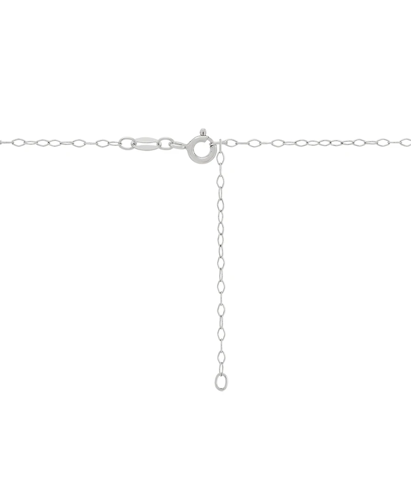 Macy's Created Emerald (1-1/8 ct. t.w.) and Created White Sapphire (1/20 ct. t.w.) Pendant Necklace in 14k Yellow Gold-Plated Sterling Silver