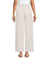 Lands' End Petite Herringbone Chino High Rise Relaxed Straight Drawstring Ankle Pants